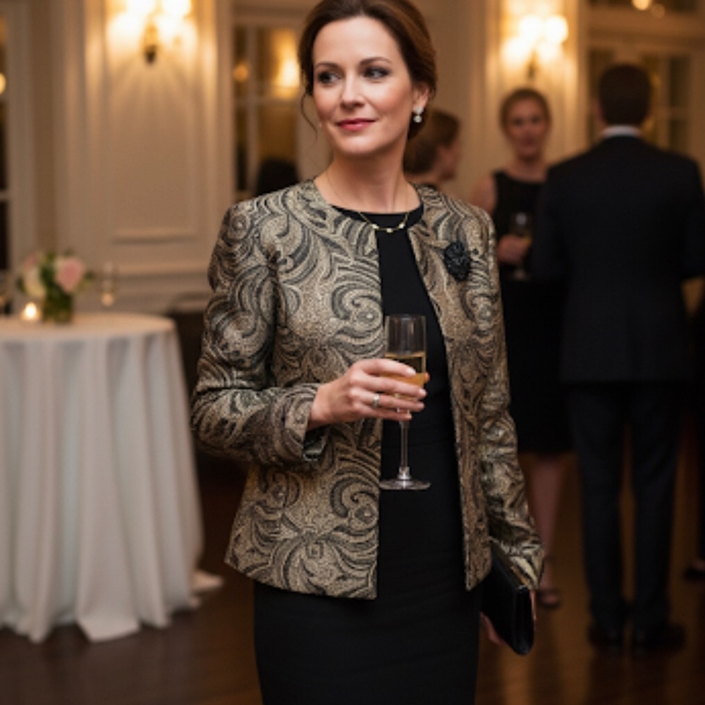 Gorgeous Brocade Open Front Blazer